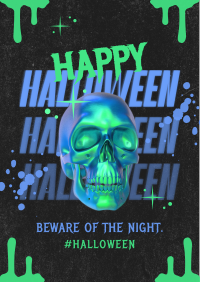 Grunge Futuristic Halloween Flyer