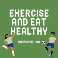 Exercise & Eat Healthy Instagram Post Design