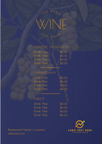 Rustic Wine List Menu