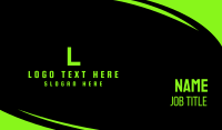 Green Tech Letter W Business Card Design