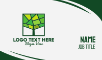 Mosaic Green Tree Business Card Design
