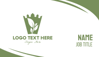 Green Crown Leaf Business Card Design