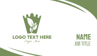 Green Crown Leaf Business Card