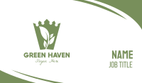 Green Crown Leaf Business Card Image Preview