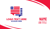 Patriotic Chat Boxes Business Card Design