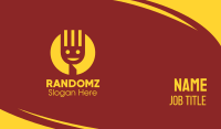 Yellow Smiley Fork Business Card