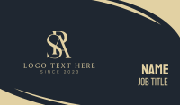 Golden Elegant PSA Monogram Business Card