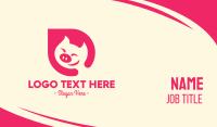 Pink Smiling Pig Business Card