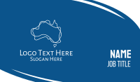 Australia Map Outline Business Card Design