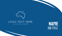 Australia Map Outline Business Card