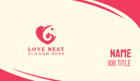 Pink Heart Elephant Business Card Image Preview