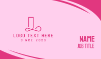 Fancy Pink Letter L Business Card