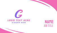 Curly Feminine G Business Card Design