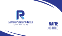 Modern Blue R Business Card