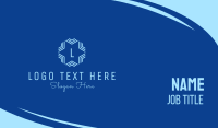 Blue Winter Star Lettermark Business Card