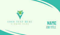 Green V Plant Business Card Design