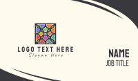 Stained Glass Art Square Business Card Design