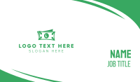 Green Money Bill Lettermark Business Card