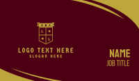 Golden Club Emblem Shield Business Card Design