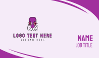 Violet Cartoon Octopus  Business Card