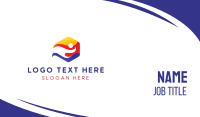 Running Person Badge Business Card