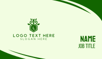 Green Nature Lettermark Shield Business Card Design