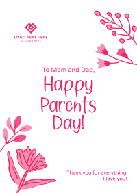 Floral Parents Greeting Poster