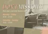 Salon Hours Postcard