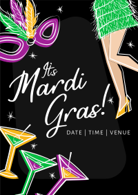 Mardi Gras Flapper Poster