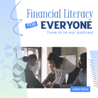 Financial Literacy Podcast Linkedin Post Design