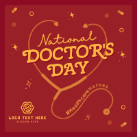 Quirky Doctors Day Linkedin Post Design