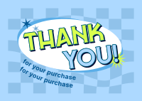 Checkered Thank You Postcard Design