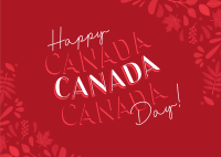 Floral Canada Day Postcard