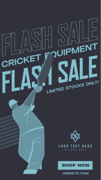 Cricket Equipment Sale TikTok Video Design