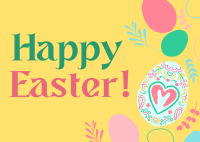 Eggs and Flowers Easter Greeting Postcard