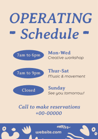 Minimalist Operating Hours Poster