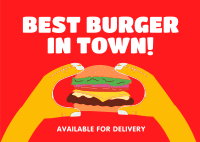 The Best Burger Postcard Design