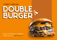 Double Burger Postcard