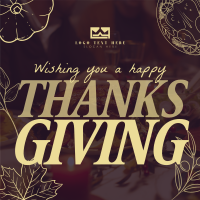 Thanksgiving Typography Greeting Instagram Post Design