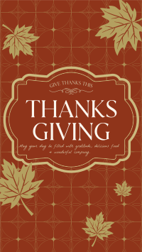 Elegant Thanksgiving Greeting TikTok Video Design