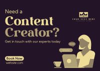 Need Content Creator Postcard