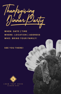 Thanksgiving Turkey Peeking Invitation