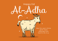 Eid Al Adha Goat Postcard Design