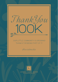 Floral Thank You Followers Poster