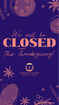 We're Closed this Thanksgiving Facebook Story Image Preview