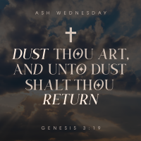 Minimalist Ash Wednesday Instagram Post