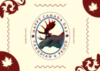 Canada Day Moose Postcard