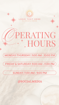 Minimalist Operating Hours Instagram Story