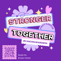 We're Stronger than Cancer Instagram Post Design