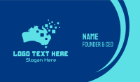 Australian Map Pixels Technology Business Card Design